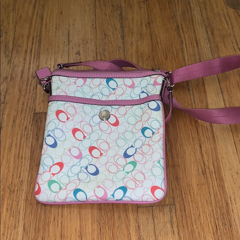 Vintage coach multi color crossbody